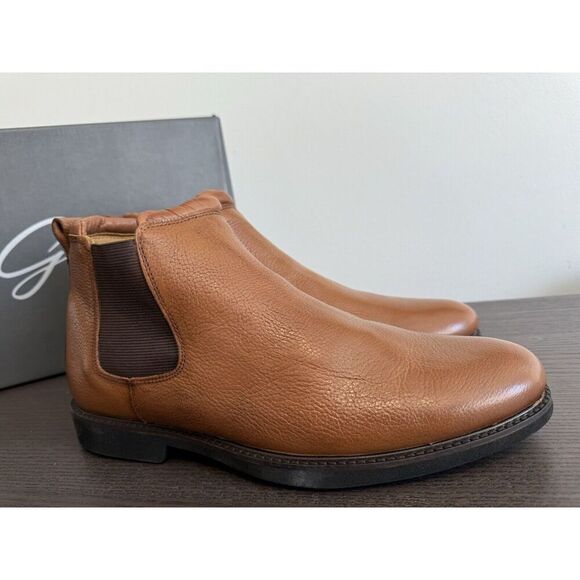 Marc Joseph New York MJNY Austin Leather Ankle Boots 11.5 M Cognac men’s shoes - Picture 2 of 7